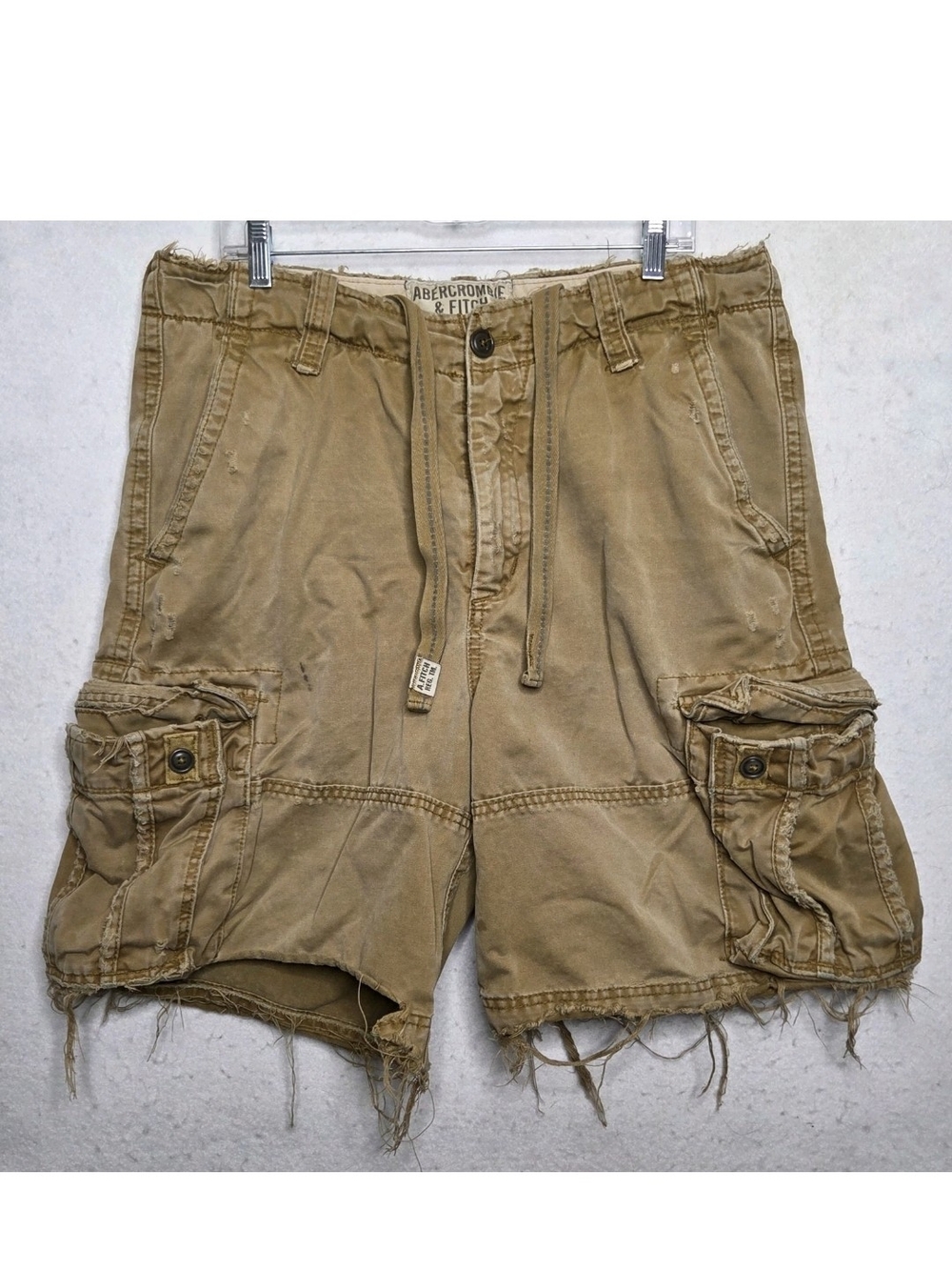 Vtg Y2k Abercrombie & Fitch Cargo Shorts Men 34 Heavy Distressed Grunge Gorpcore